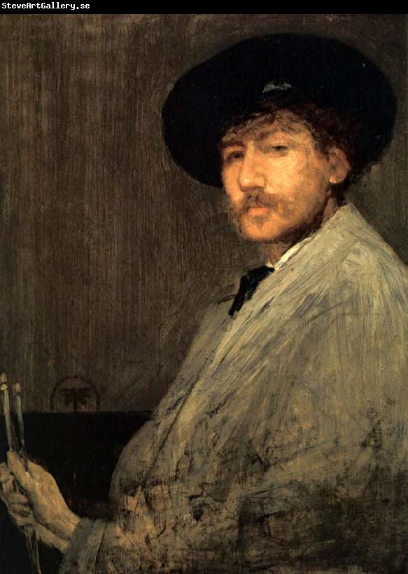 James Abbot McNeill Whistler Arrangement in Grey Portrait of the Painter